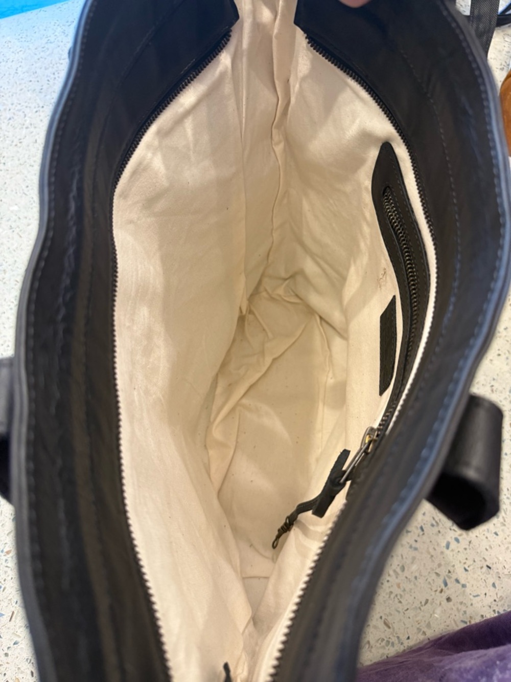 Nena & Co. Multicolor Woven Tote with Black Leather Trim - Picture 5 of 6